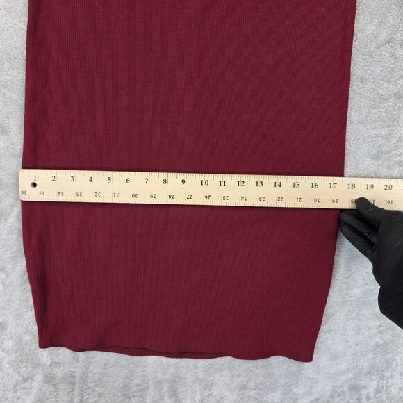 Hollister Dress Womens Large Red Off The Shoulder Ribbed Knit Stretch Bodycon - Picture 6 of 9